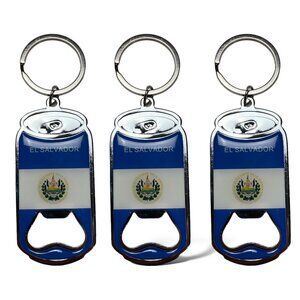 El Salvador Bottle Opener Keychain - Llavero Destapador Bandera del El Salvador